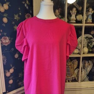 Elegant Pink Short Ruffle Sleeve Dress